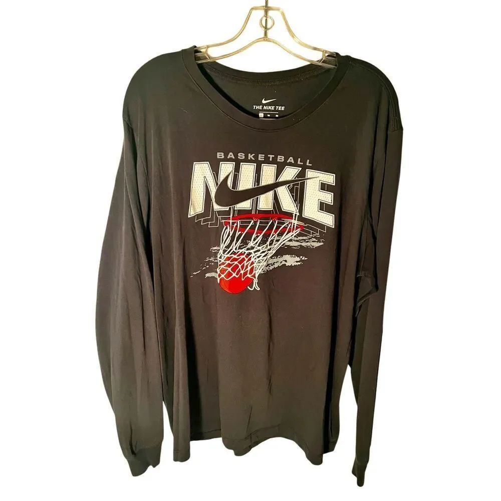 Nike Basketball T-Shirt Size XL Black Dri-Fit Long Sleeve
